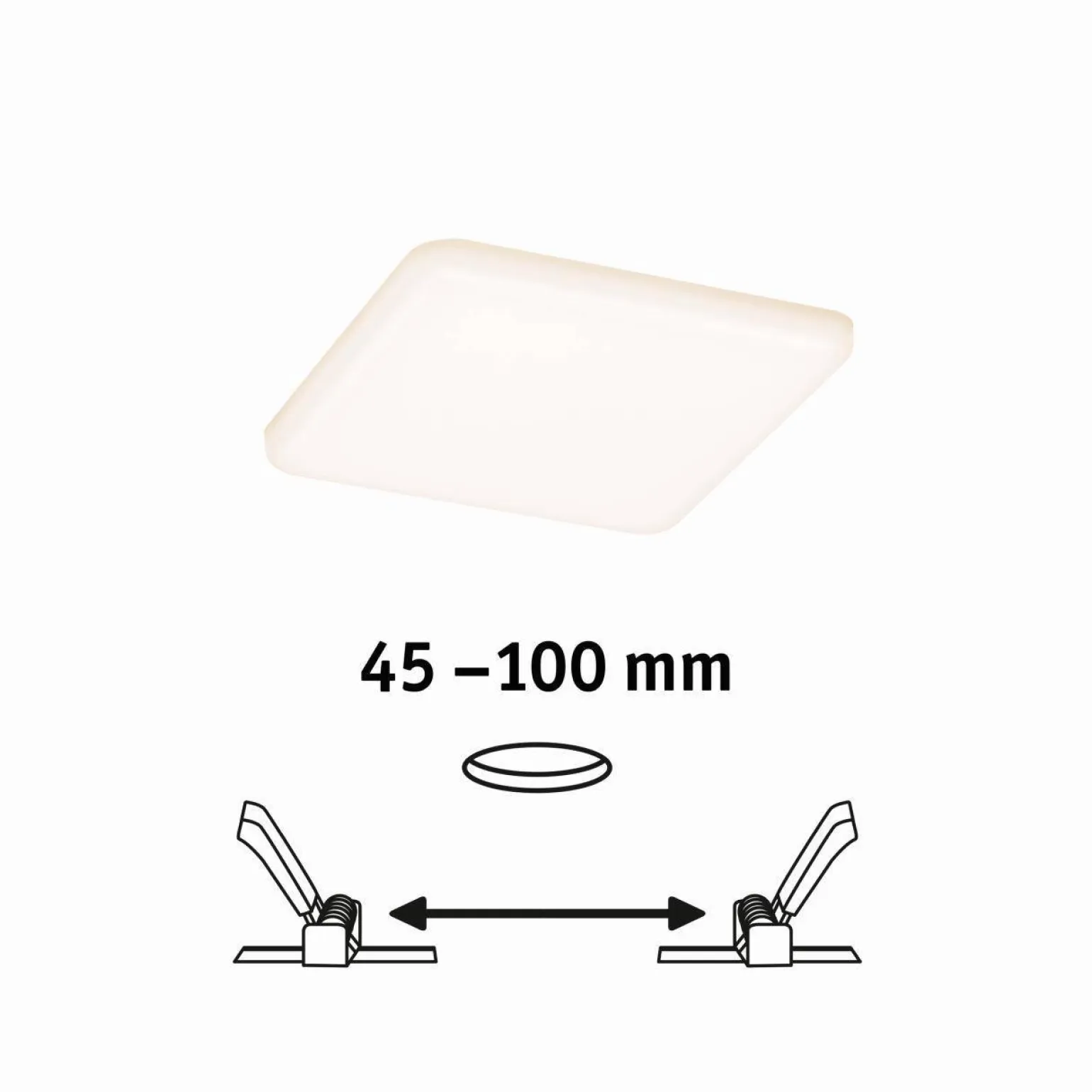 Panel bezramkowy Veluna VariFit IP44 10W 3000K 125x125mm Tworzywo sztuczne (PL92394) - PAULMANN