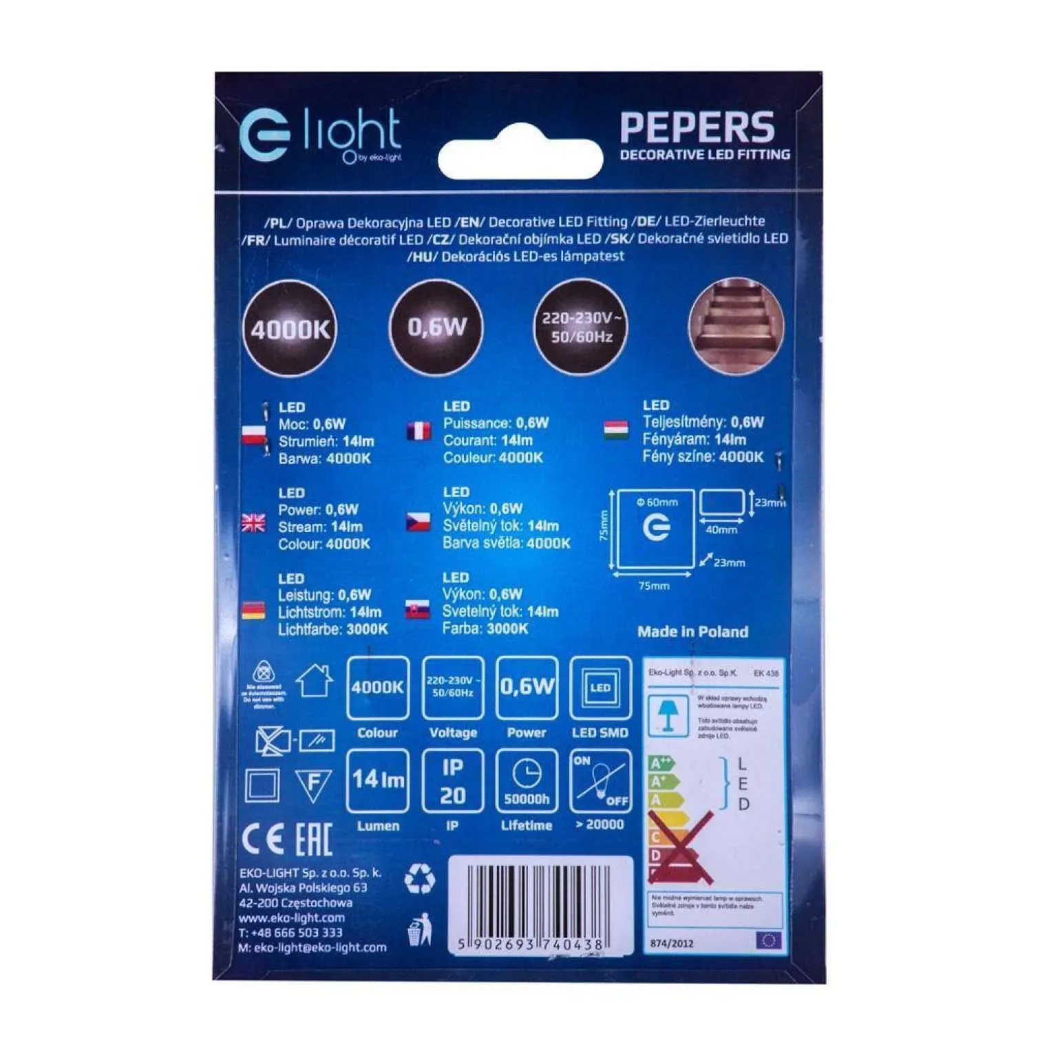 PEPERS Barwa Zimna 6500K (EKS0941) - Eko-Light