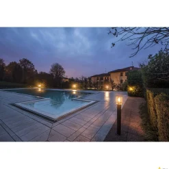 PHOTONIA, lampa podłogowa i do oświetlania ścieżek, A60, okrągła, antracytowa, przezroczyste szkło (232075) - SLV