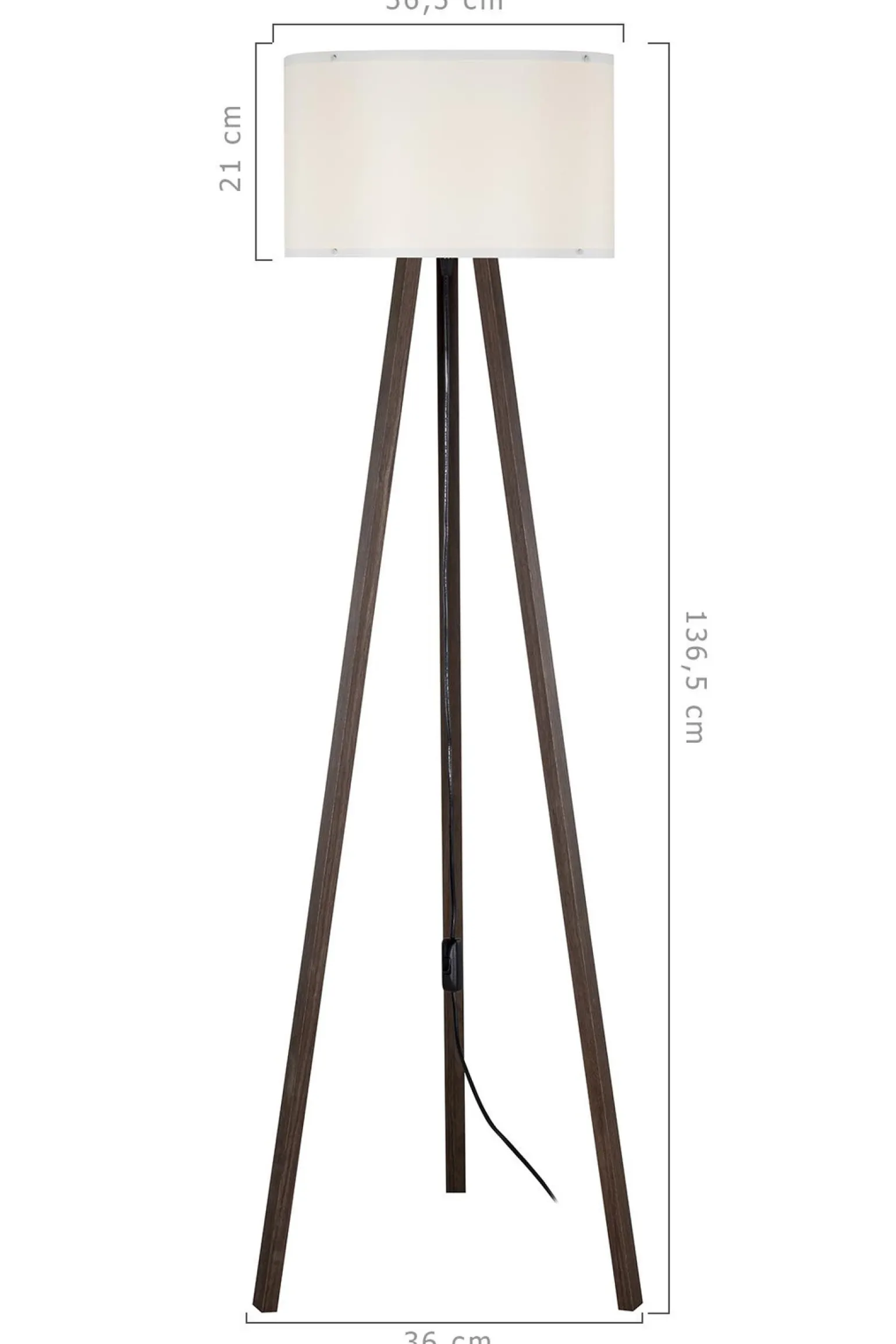 PIKO LAMPA PODŁOGOWA ORZECH/WALNUT-CREAM (ASZ.1608) - Zuma Line