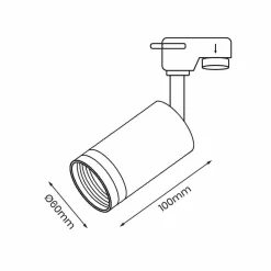 Pipe Ring Track Spot Light Black 1xGU10 (ML7669) - Eko-Light