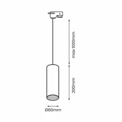 Pipe Track Pendant Light White 1xGU10 (ML7680) - Eko-Light