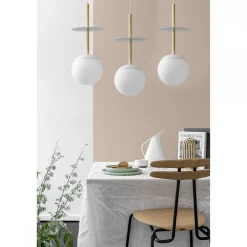 PLAAT A 3L biała potrójna lampa sufitowa z mosiądzem (PLL331P0) - Ummo