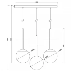 PLAAT A 3L czarna potrójna lampa sufitowa (PLL322P0) - Ummo