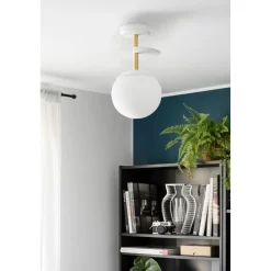 PLAAT B biała lampa przysufitowa / plafon z mosiądzem z podwyższoną szczelnością IP44 (PLB113S3) - Ummo