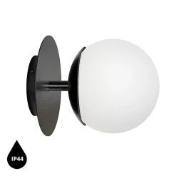 PLAAT C czarna lampa ścienna / kinkiet z podwyższoną szczelnością IP44 (PLC120S0) - Ummo