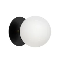 PLAAT C czarna lampa ścienna / kinkiet z mosiądzem z podwyższoną szczelnością IP44 (PLC123S0) - Ummo