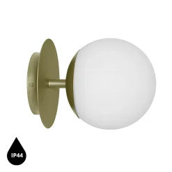 PLAAT C oliwkowa lampa ścienna / kinkiet z podwyższoną szczelnością IP44 (PLC1140S0) - Ummo