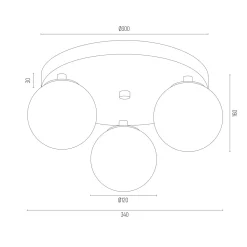 Plafon 3 pł. (koło) FABIO (6290) - Argon