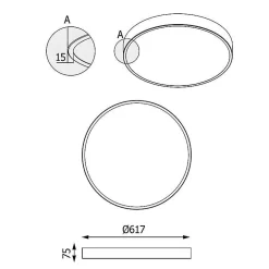 Plafon ABA T 617 czarny (1267/LA354/A4/P/116/830) - Cleoni
