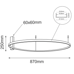 Plafon Agari 87 - Złoty (870 mm) 3000K (1344) - Shilo
