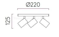 Plafon ASCOLI TRIPLE ROUND brąz (1286005 - Astro Lighting)