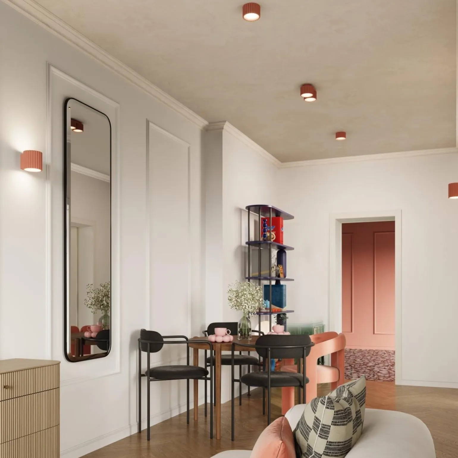 Plafon AURA 1 brzoskwiniowy Gx53 (SL.1827) - Sollux Lighting