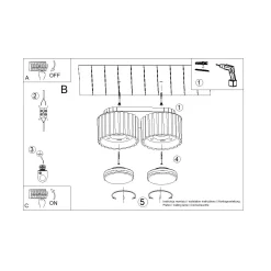 Plafon AURA 2 ochra czerwona Gx53 (SL.1803) - Sollux Lighting