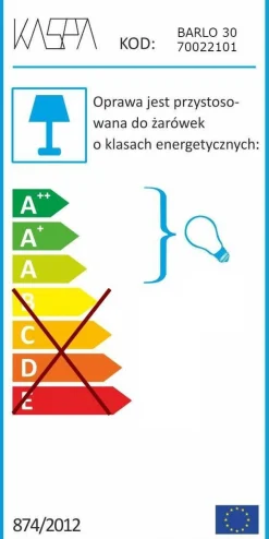 Plafon BARLO 30 biały (70022101) - KASPA