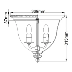 Plafon Cambridge (HK-CAMBRIDGE-F-B) - Elstead Lighting