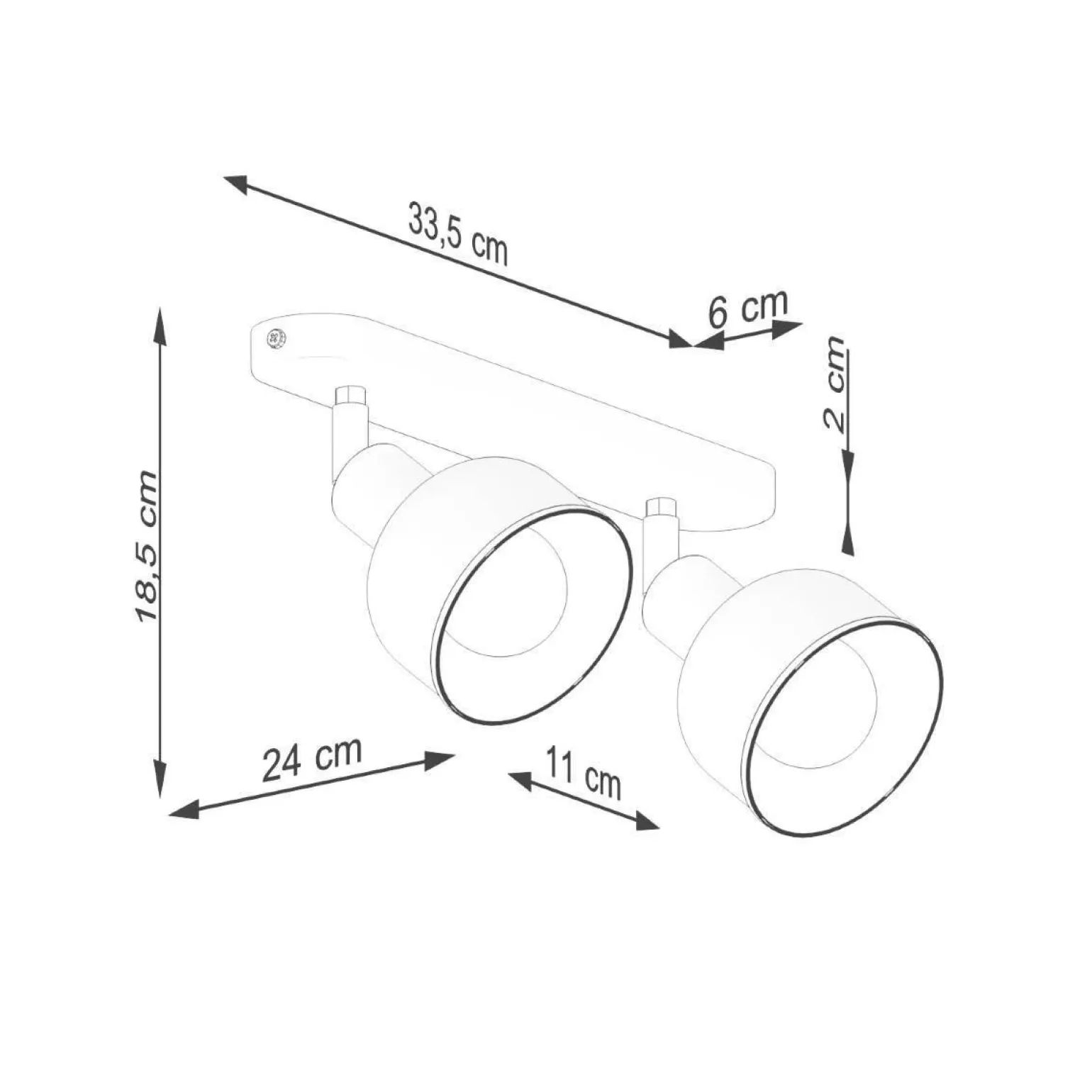 Plafon ELBA 2 czarny (SL.1317) - Sollux Lighting