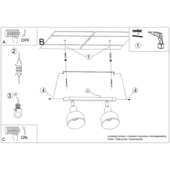 Plafon ELBA 2 czarny (SL.1317) - Sollux Lighting