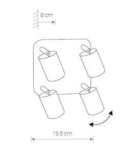 PLAFON EYE SPOT IV BRASS | MOSIĄDZ (8820) - Nowodvorski