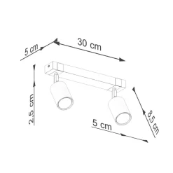 Plafon FAGER 2 czarny (SL.1344) - Sollux Lighting