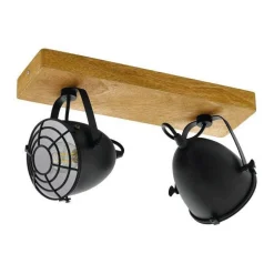 Plafon GATEBECK 2 czarny/drewno (49077 - Eglo)