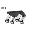 Plafon GU10 LED x4 biały+czarny kwadrat (XD-IK274W) - Xudo