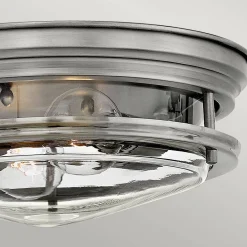 Plafon Hadrian - 2 źródła światła - Przezroczyste szkło - Antyczny nikiel (QN-HADRIAN-FS-AN-CLEAR) - Quintiesse