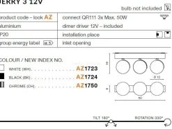 Plafon JERRY 3 12V black (AZ1724 | GM4302-12V-BK) - AZZARDO