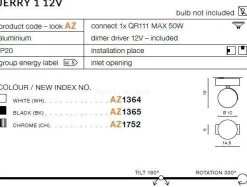 Plafon JERRY 1 12V white (AZ1364 | GM4113-12V-WH) - AZZARDO