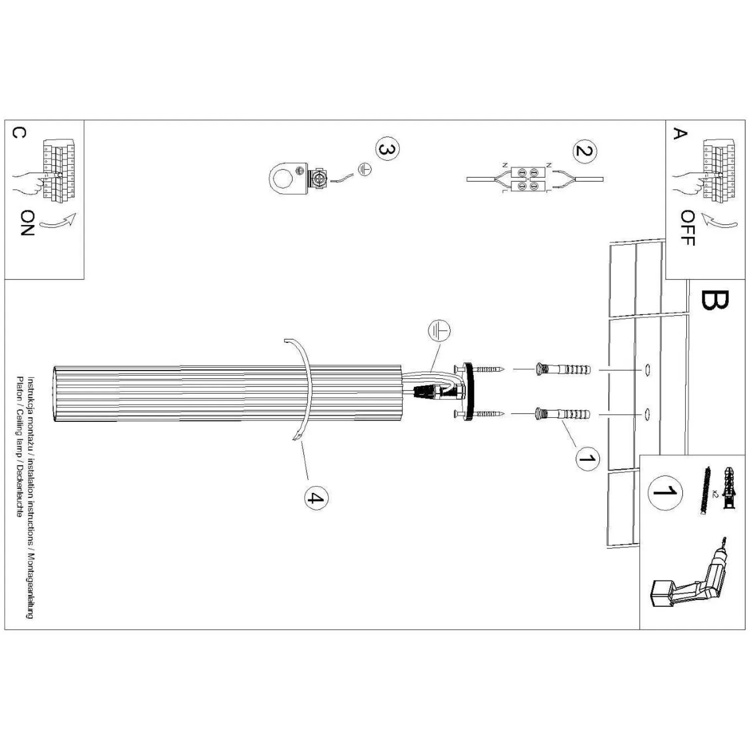 Plafon KARBON 60 biały (SL.1534) - Sollux Lighting