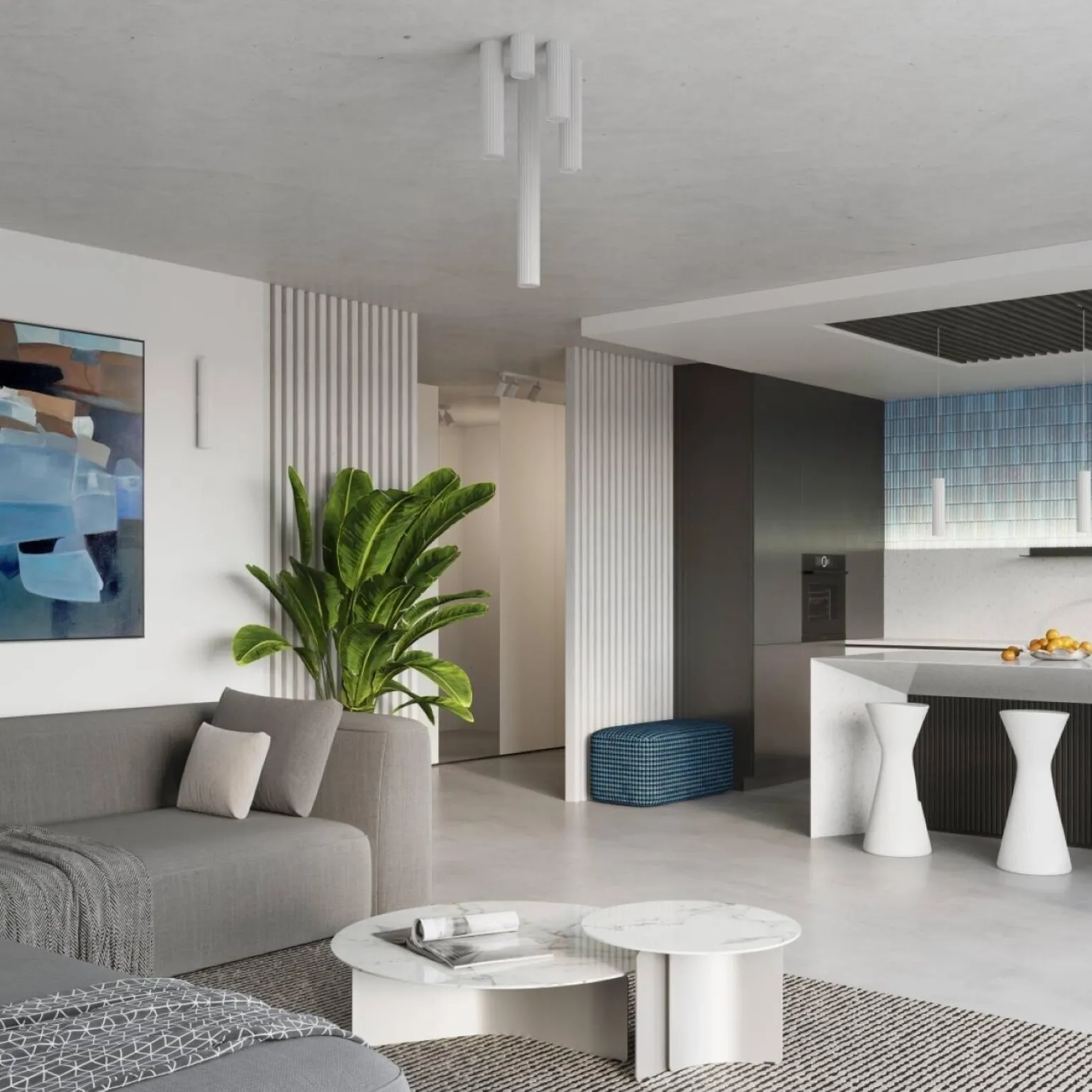 Plafon KARBON 60 biały (SL.1534) - Sollux Lighting