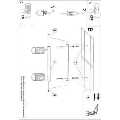 Plafon KARBON 2 ochra czerwona (SL.1637) - Sollux Lighting