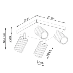 Plafon KARBON 4 taupe (SL.1769) - Sollux Lighting