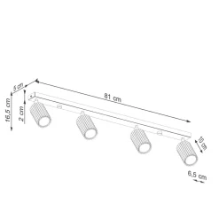 Plafon KARBON 4L beżowy (SL.1603) - Sollux Lighting