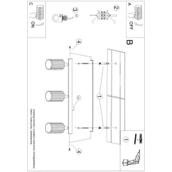 Plafon KARBON 3L biały (SL.1543) - Sollux Lighting