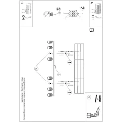 Plafon KARBON 6L biały (SL.1547) - Sollux Lighting