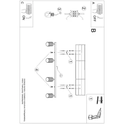 Plafon KARBON 4L czarny (SL.1584) - Sollux Lighting