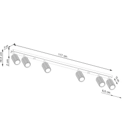 Plafon KARBON 6L taupe (SL.1766) - Sollux Lighting