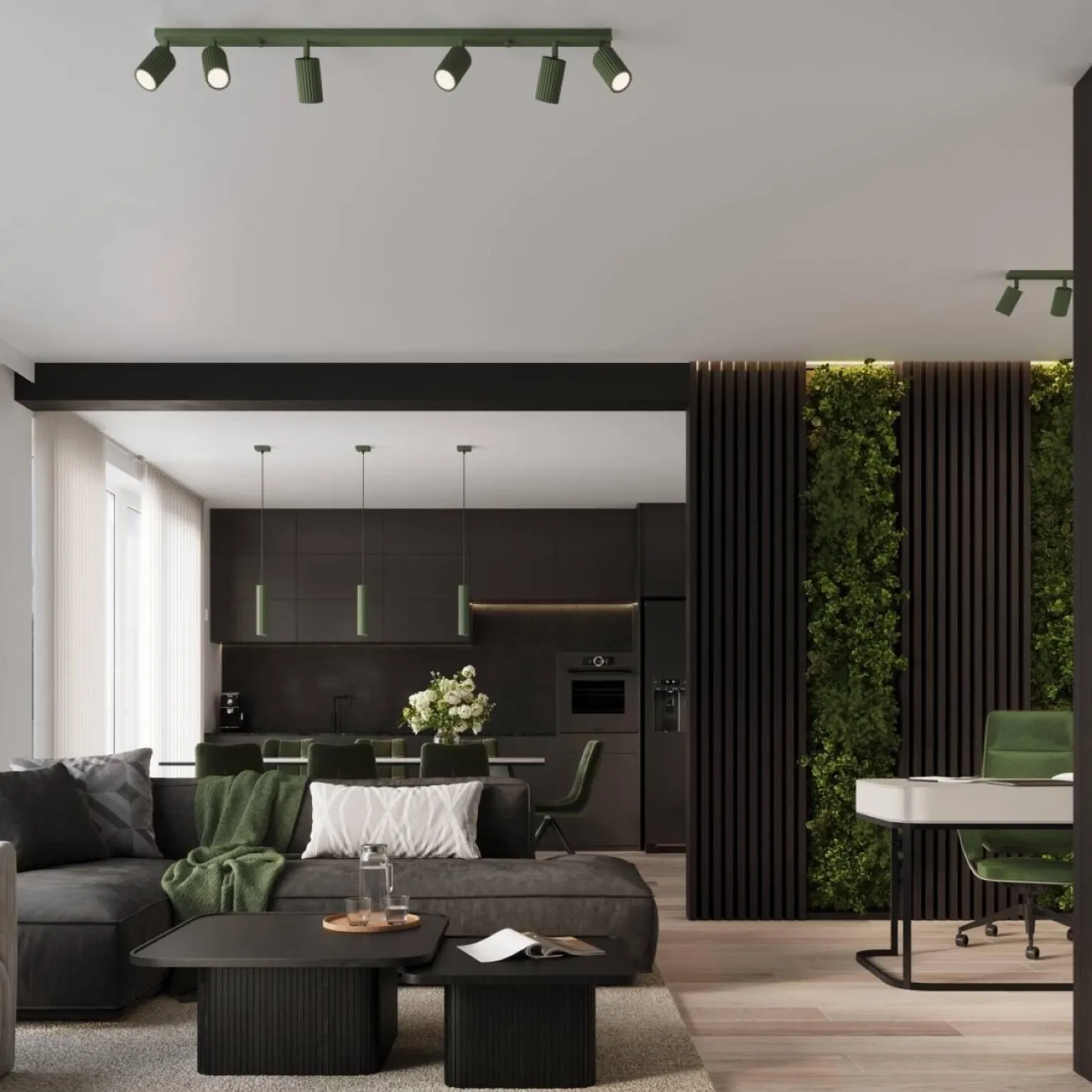 Plafon KARBON 4L zielony oliwkowy (SL.1622) - Sollux Lighting