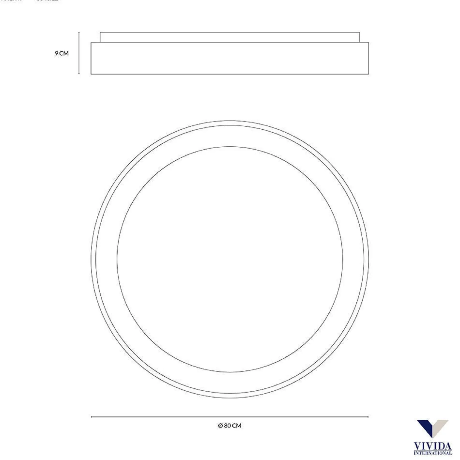 Plafon lub kinkiet INNER R Ø 80 cm, Kol. Biały (0043.22BI.WN) - Vivida
