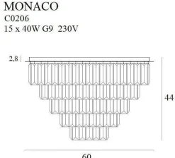 Plafon MONACO ø 60 cm (C0206) - Maxlight