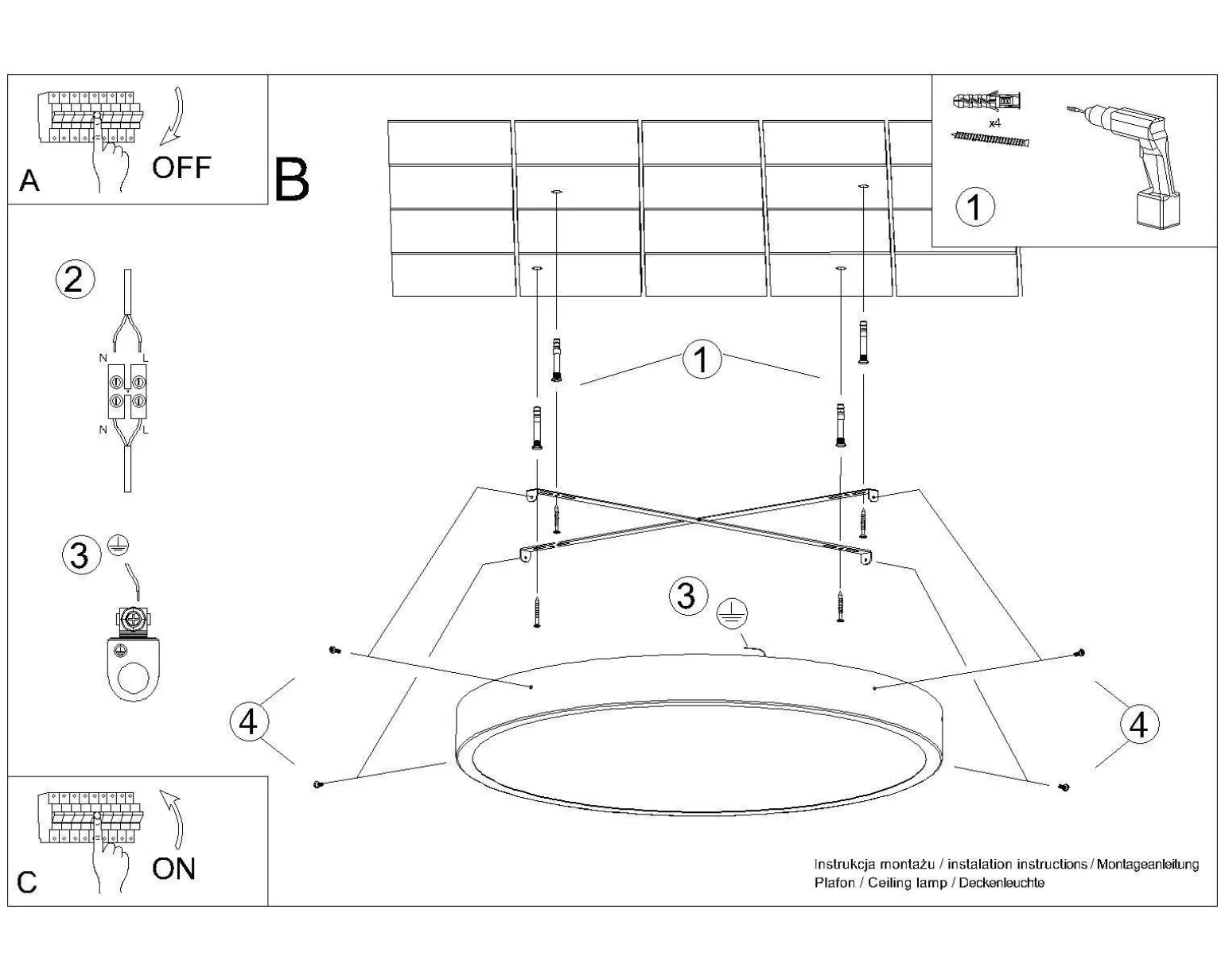 Plafon ONYX 50 biały LED 3000K (SL.1247) - Sollux Lighting
