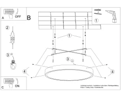 Plafon ONYX 60 czarny LED 3000K (SL.1248) - Sollux Lighting