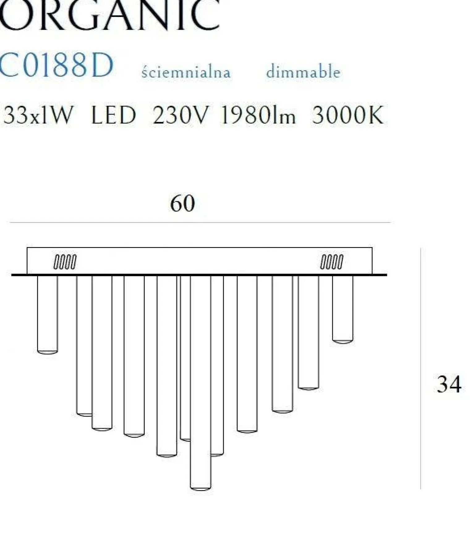 Plafon ORGANIC ściemnialny (C0188D) - Maxlight