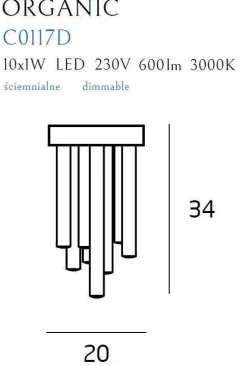 Plafon ORGANIC mały ściemnialny (C0117D) - Maxlight