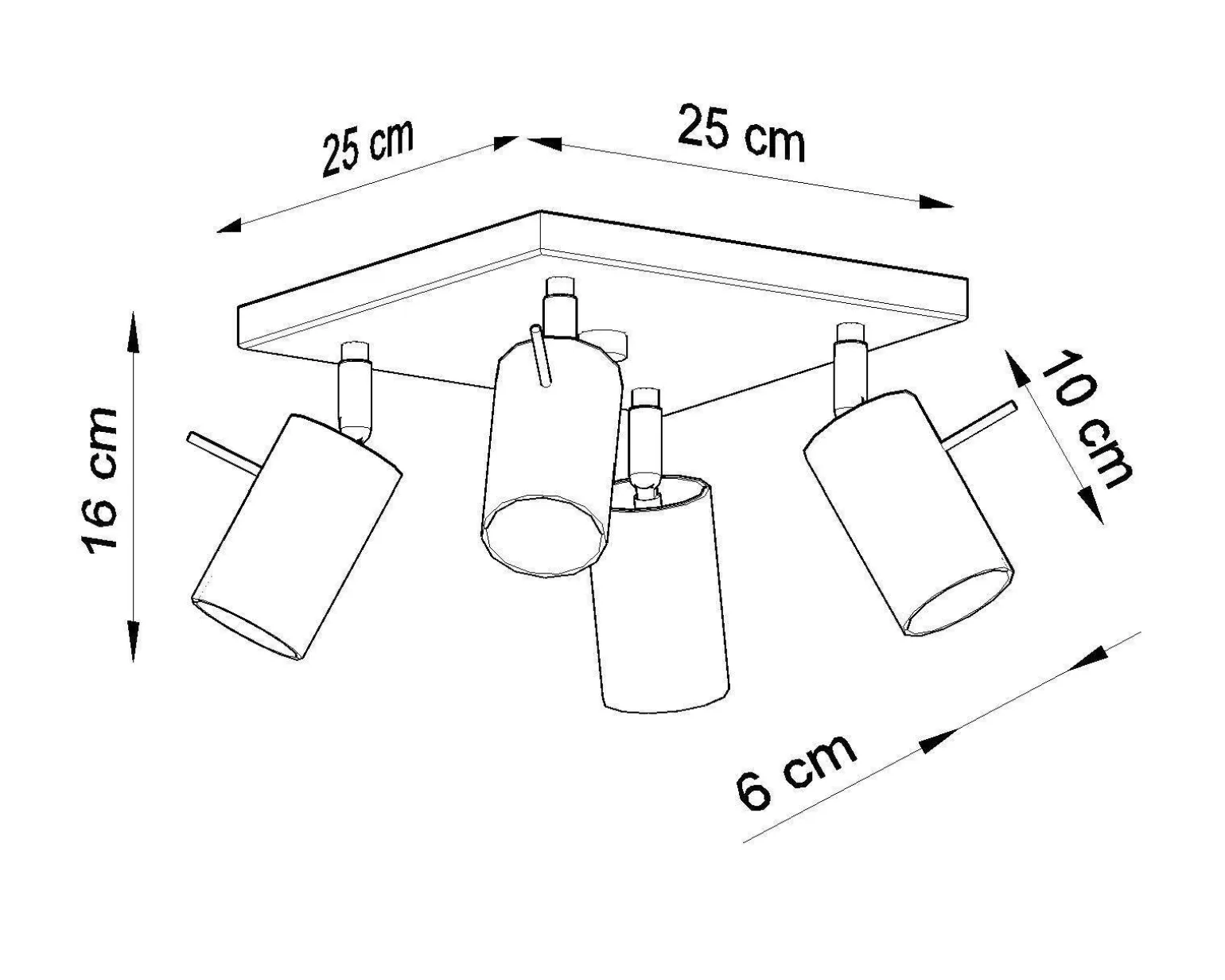 Plafon RING 4 czarny (SL.0094) - Sollux