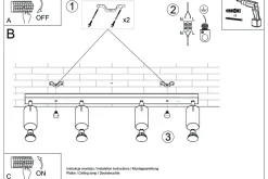 Plafon RING 4L czarny (SL.0332) - Sollux