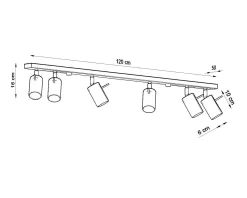 Plafon RING 6L czarny (SL.0334) - Sollux