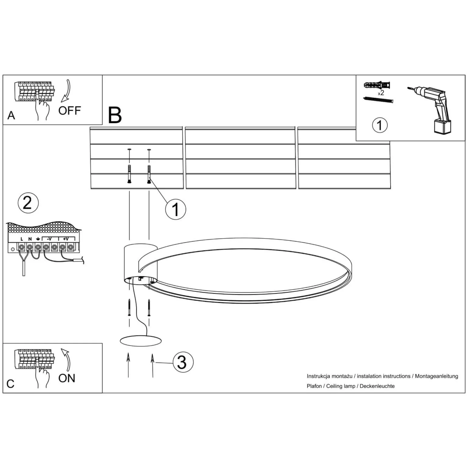 Plafon RIO 78 zielony oliwkowy LED 4000K (TH.393) - Thoro Lighting
