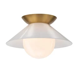 Plafon Saucer - 1 źródło światła - Postarzany mosiądz (QN-SAUCER-FM-AB-OPAL) - Quintiesse